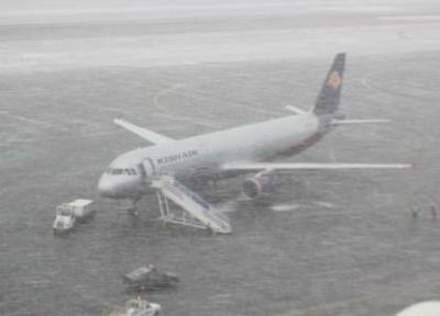 برقراری پروازهای فرودگاه تبریز با وجود بارش برف